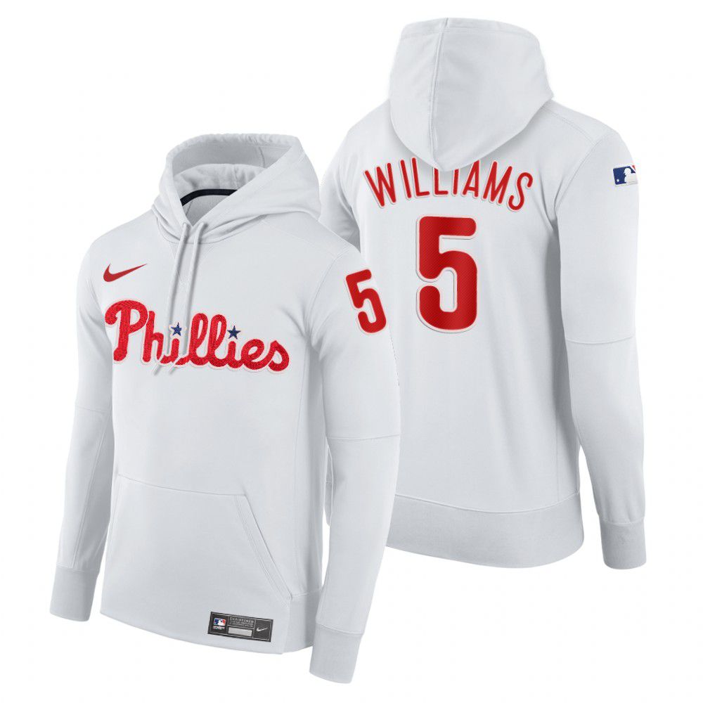 Men Philadelphia Phillies #5 Williams white home hoodie 2021 MLB Nike Jerseys->philadelphia phillies->MLB Jersey